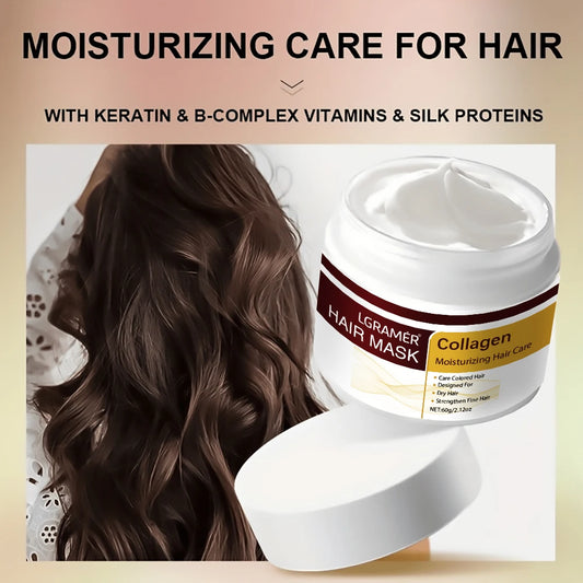 Deep Repair Damaged Dry Hair-collagen Conditioning Intense Hydrating Hair Mask Essence Keratin Conditioner for All Hair Types