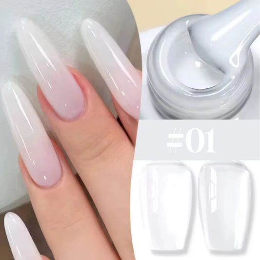 WS 10ML Milky White Quick Extension Gel Nail Polish Nude Construct Hard Semi Permanent Acrylic Extension Nail Art Varnish