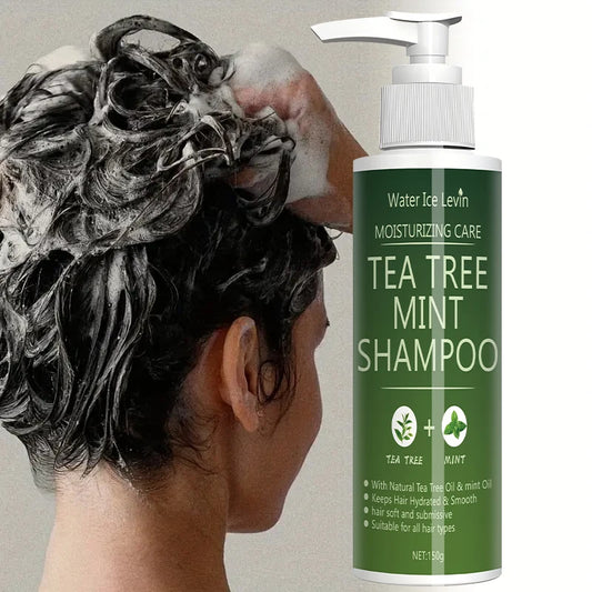 Tea Tree Mint Shampoo Natural Essence Revitalizes Hair. Dense Foam Cleansing. Strengthens Smooths. Adds Volume Shine.