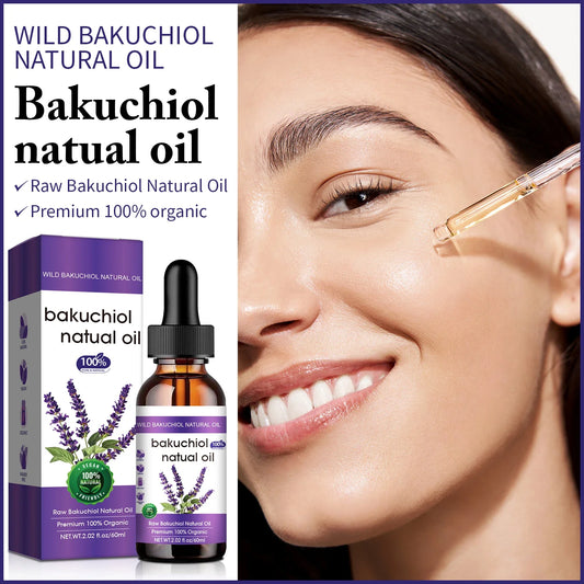 Bakuchiol Anti-Aging Face Oil 60ml - Natural Retinol Alternative with Lavender, Promotes Glowing, Youthful-Looking Skin.