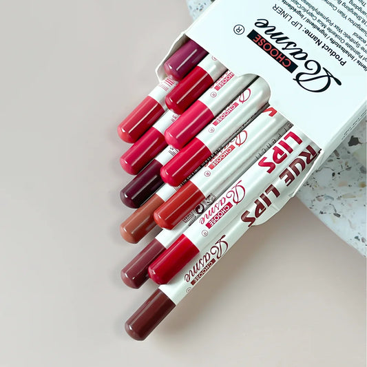 12 pcs Long-Lasting Lipstick Set with Professional Lip Liner Pencil and Matte Lip Gloss for Women Valentine's Day Gifts