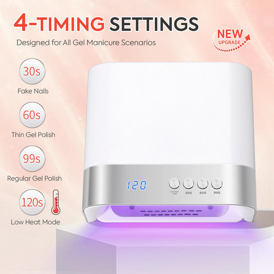 168W UV LED Nail Lamp 36LEDS Gel Polish Drying Lamp With Automatic Sensing 4 Timer Professional Nail Dryer Manicure Salon Tools