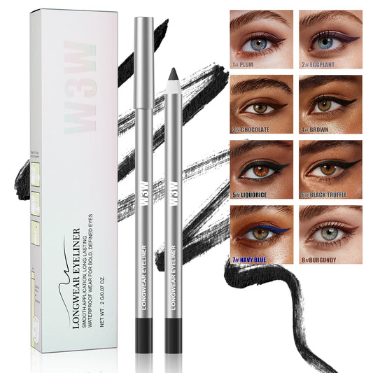 8 Colors Matte Eyeliner Gel Pencil, Ultra-fine Easy Coloring, Waterproof Sweatproof Smudge-proof, With Free Sharpener