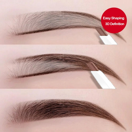Thin-Head Double-Ended Eyebrow Pencil – Waterproof, Long-Lasting, Auto-Rotate, Brush Tip, Contour, Natural, Certified, Unisex