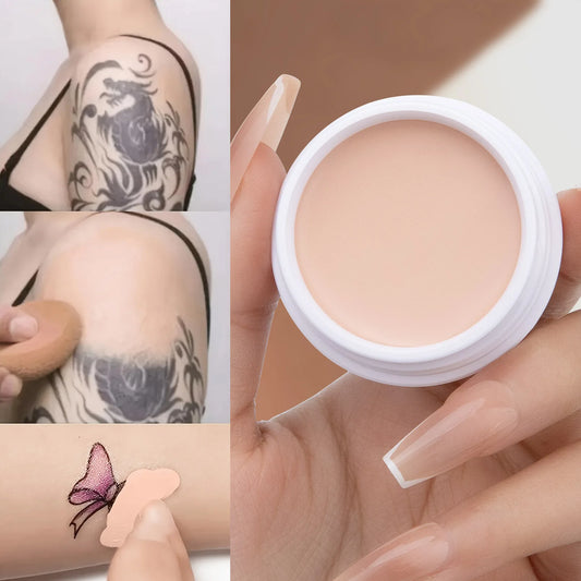 QIC Waterproof & Sweatproof Concealer Cream - Tattoo coverage, Long-Lasting Foundation, Natural,Full coverage, All Skin Types