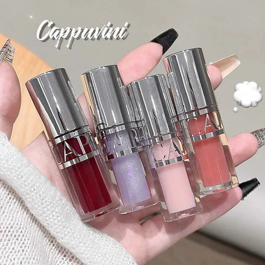 CAPPUVINI Transparent and Moisturizing Lip Gloss, Hydrating Glass Lip Dry Lip Mirror Lipstick Makeup