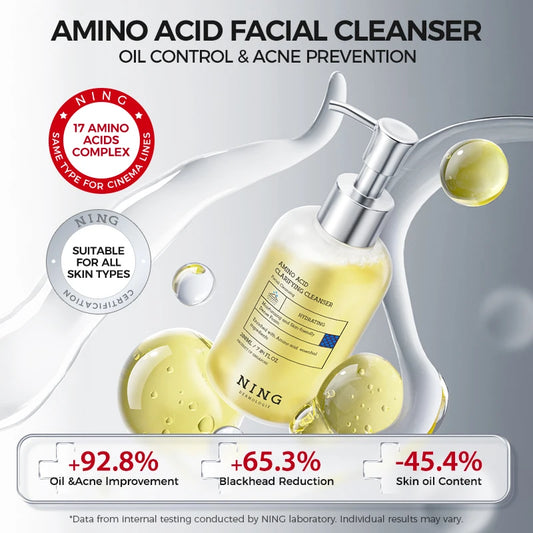 NING DERMOLOGIE Amino Acid Korean Facial Cleanser with Salicylic Acid Help with Pore Tighten, Acne & Blackheads