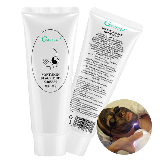 80g Black Mud Cream Face Mask for Skin Regeneration Facial Skin Care Deep Cleansing Carbon Laser Activated Nano Carbon Gel
