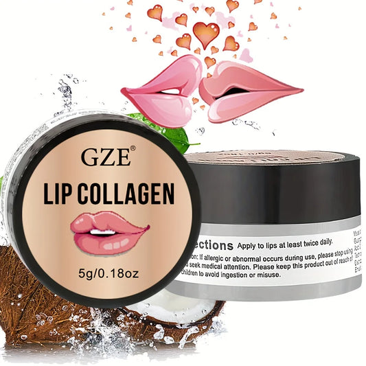 GZE Lip Sleeping Mask(5g), Lip Collagen, Coconut & Castor Lip Mask Overnight, Lip Hydrating Overnight Lip Masks