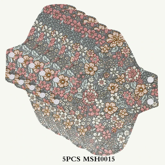 5pcs Reusable Menstrual Pad Feminine Hygiene Panty Liner Graphene Lining Washable Sanitary Napkin Daily Towels for Women Period